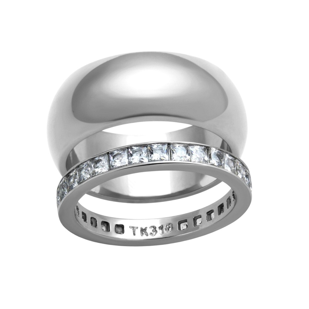 2 Stackable Silver Rings For Plus Size. Stainless… - image 2